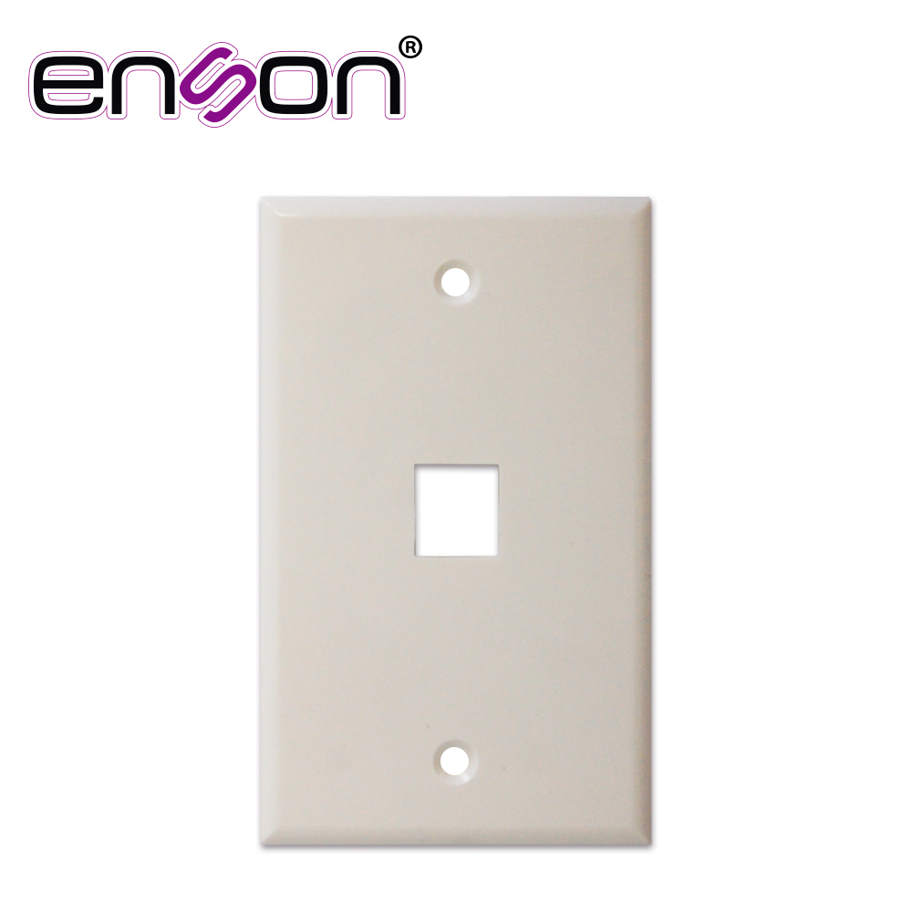 Placa de Pared (Faceplate) Universal ENS-FP61 Enson 1 Puerto Estilo Keyconnect CAT6A CAT6 CAT5E Conectores de Fibra