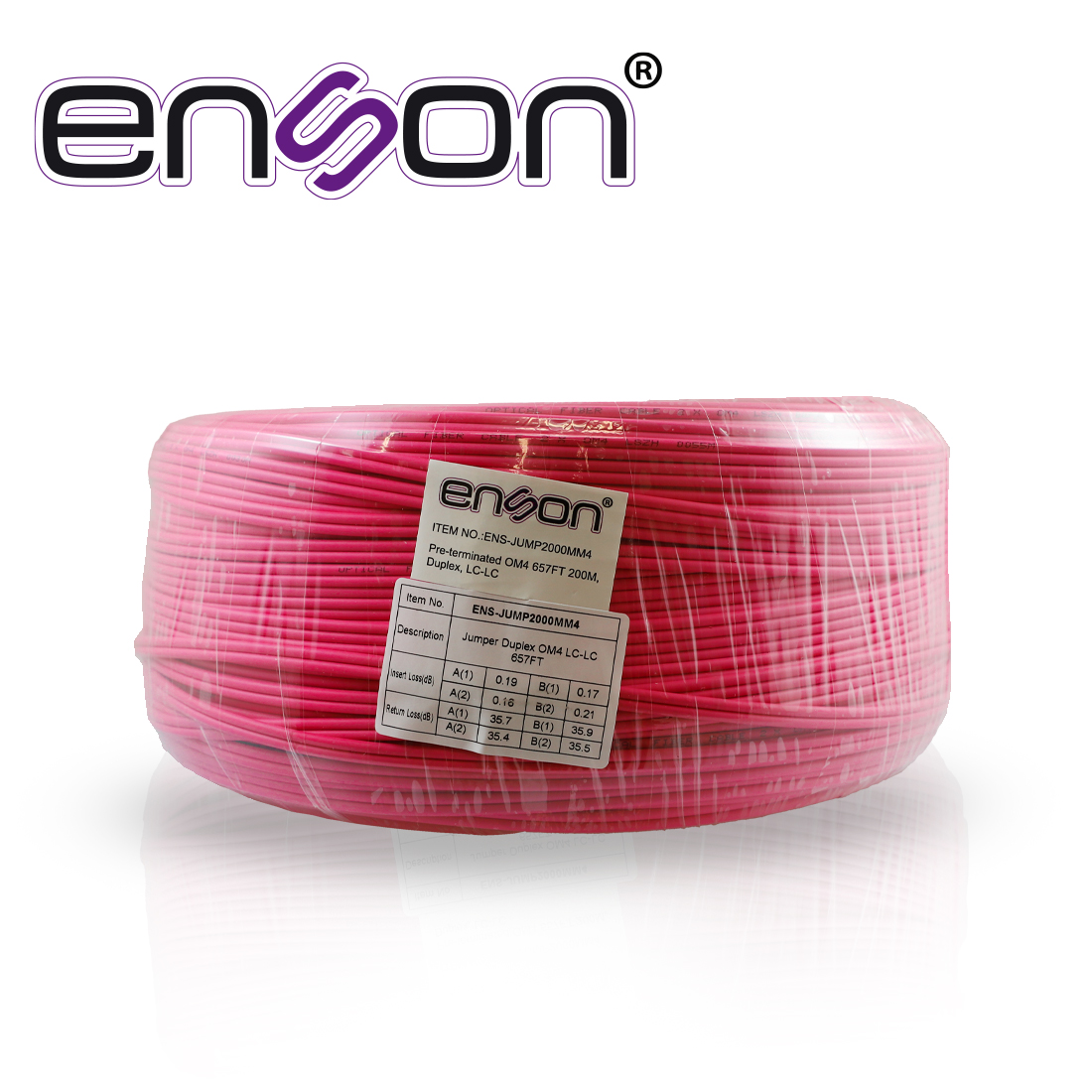 Fibra Óptica Enson ENS-JUMP2000MM4 de 200 Metros Multimodo OM4 Armada y Terminada