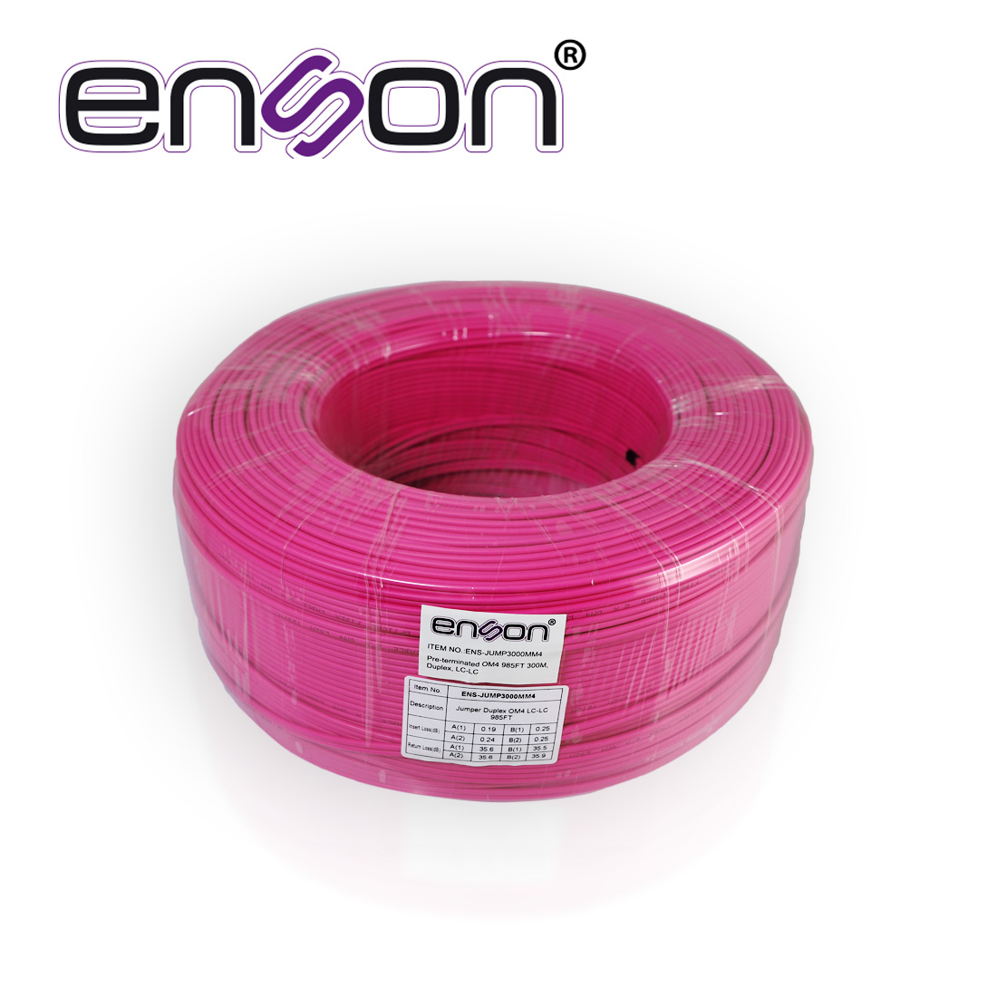 Fibra Óptica Enson ENS-JUMP3000MM4 de 300 Metros Multimodo OM4 Armada y Terminada