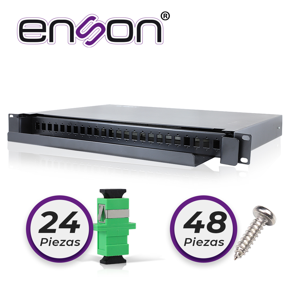 Distribuidor de Fibra Óptica Enson ENS-ODF8002 Conectores Tipo SC APC 1 Unidad de Rack USO Interior