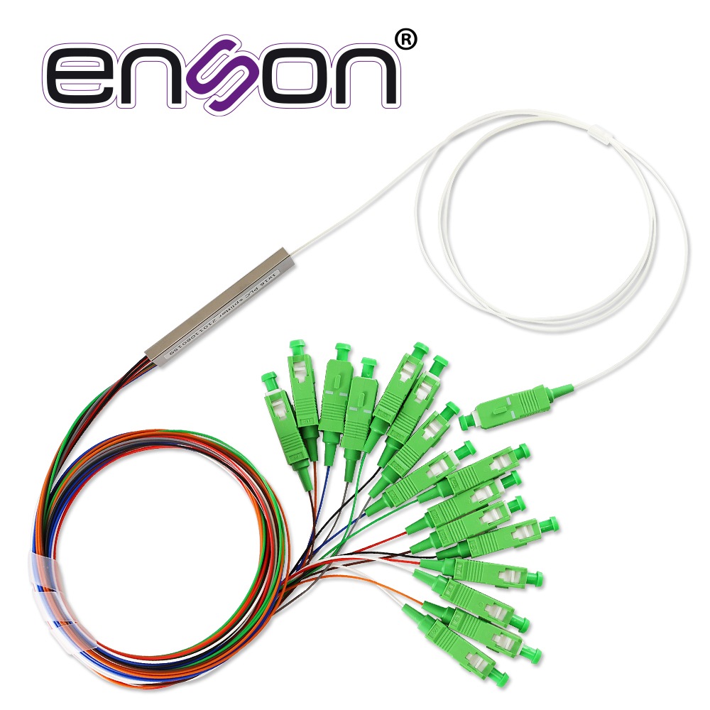 Splitter PLC (Divisor Óptico) Enson ENS-PLC1X16 con Conectores SC APC 1X16 Fibra Óptica Monomodo