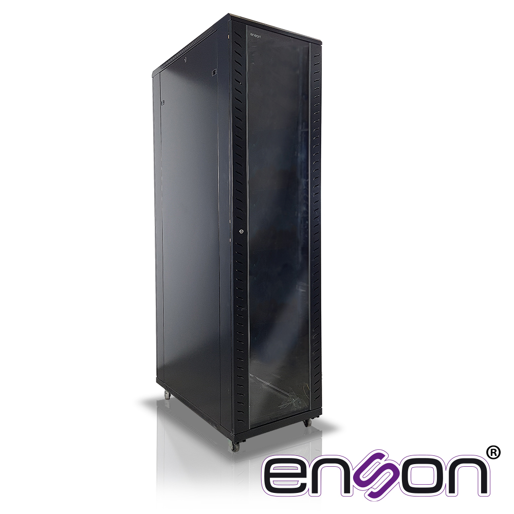Gabinete de Piso Enson ENS-RKGB45U4 45UR 600X1000X2105MM Puerta Cristal con Cerradura de Seguridad Abatible Paneles