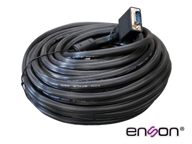Cable de Video VGA Enson ENS-VGACB2 20MT MACHO-MACHO Recomendado para Sistemas de Video Vigilancia