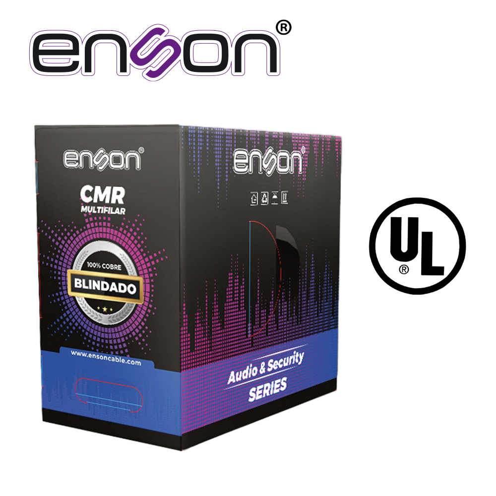 Cable para Audio y Seguridad Enson EPRO-5500F 2C/22AWG Multifilar 100 por Ciento Cobre Forro de PVC CMR Color Gris