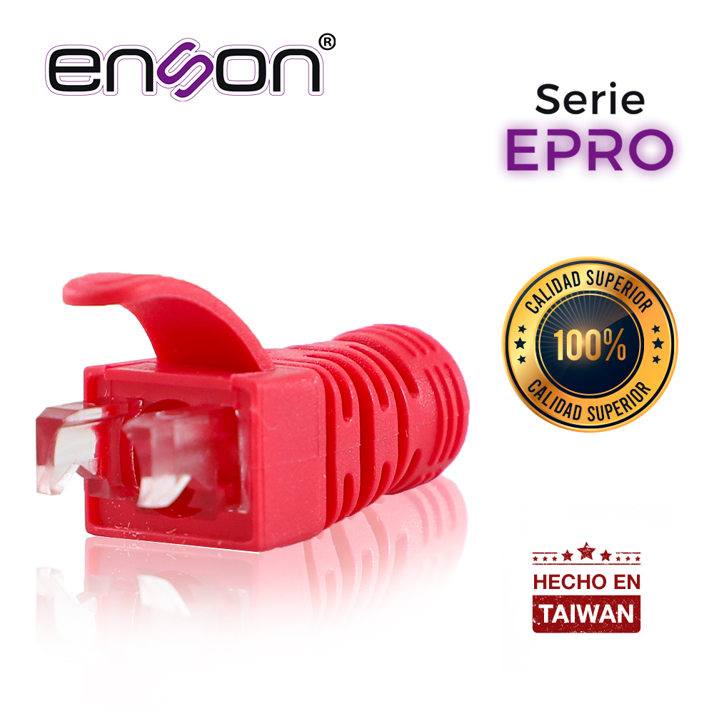 Bota para Cable UTP Enson EPRO-BOOT-RD Color Rojo Ideal para el Terminado y Cuidado del Rematado, Compatible con