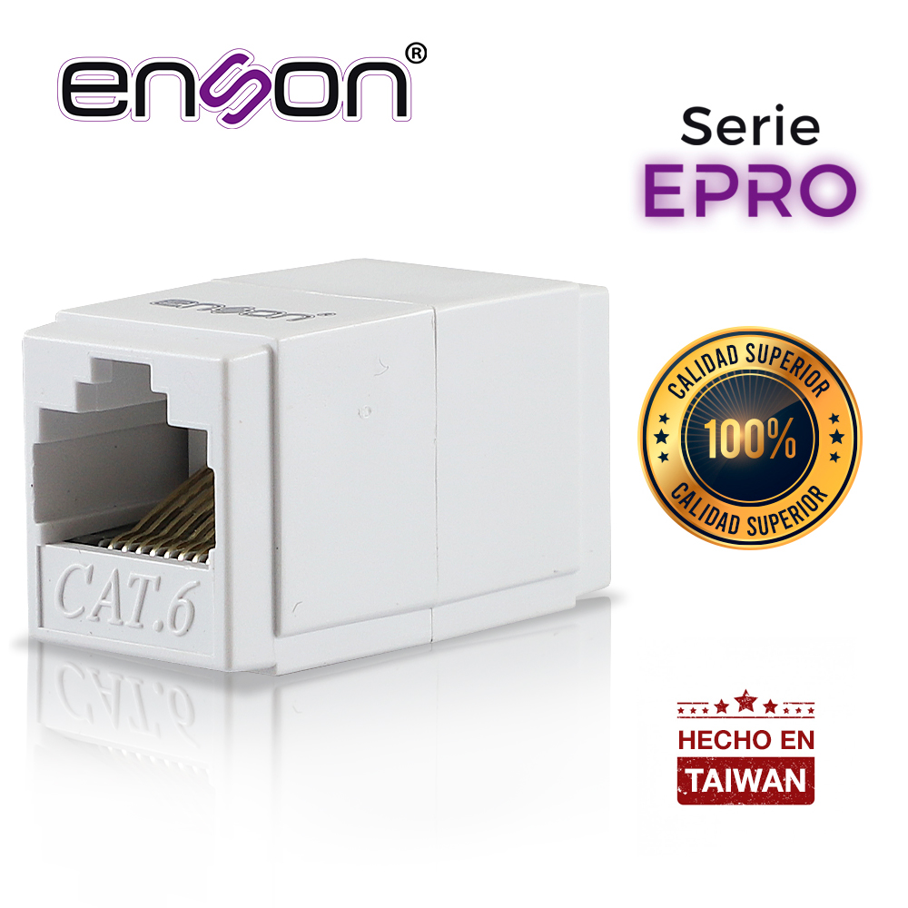 Cople RJ45 Enson EPRO-COP6 HEMBRA-HEMBRA CAT6 Ideal para Unir de DOS Segmentos de Cable UTP YA Terminados