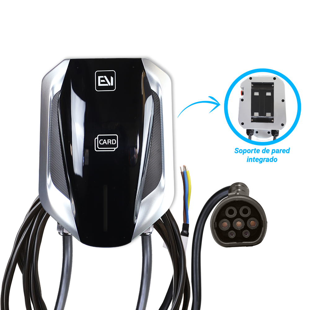 Cargador de Pared EV-OB251 Alter Conector Tipo 2 con Entrada/Salida 120-240VCA Potencia MAX 7KW IP54, sin Plug de