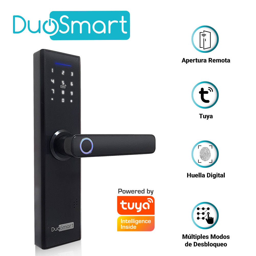 Cerradura Biometrica WiFi 2.4 GHz Duosmart F20 Acepta Tarjetas MF Huella Digital Contraseña y Llave con Puerto de