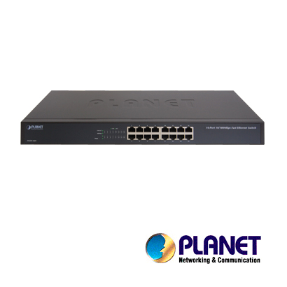 Switch NO Administrable / Planet FNSW-1601 / 16 Puertos RJ45 / Velocidad de Transmisión 10/100 Mbps / DIP Switch