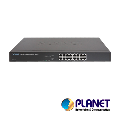 Switch 16 Puerto RJ45 Gigabit Ethernet / Velocidad de Transmisión de 10/100/1000 Mbps / Planet GSW-1601 / NO