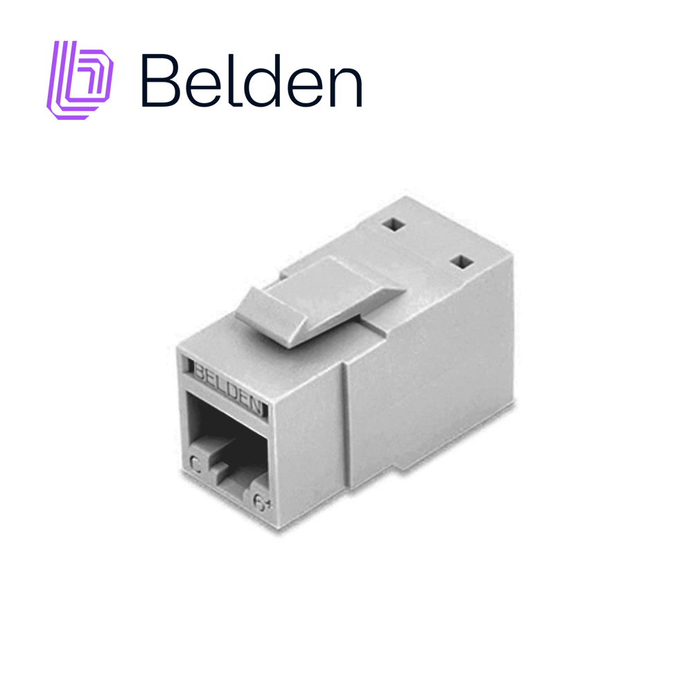 Conector Modular Jack CAT6+ RJ45 Belden RV6MJKUGY-S1 / Revconnect / Interior / Gris / Pieza