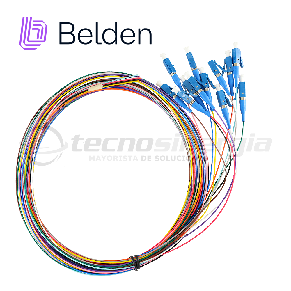 KIT Pigtail Fibra Belden FTSLC900PR12 Monomodo LC Simplex OS2 Incluye 12PZAS