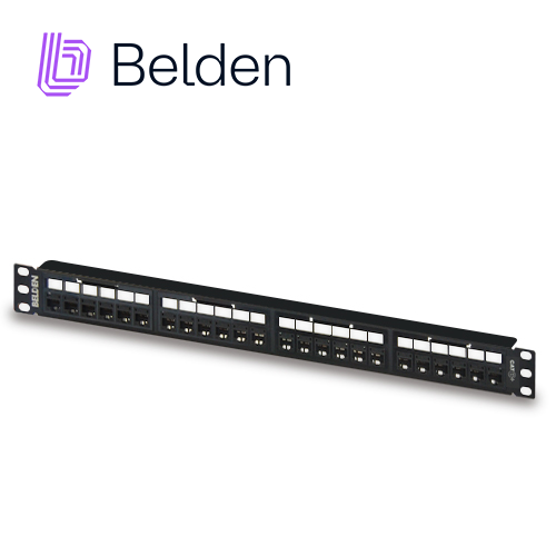 Patch Panel Revconnect CAT6+ Belden RV6PPF1U24BK / Negro / 24 Puertos / 1UR / Precargado / Pieza