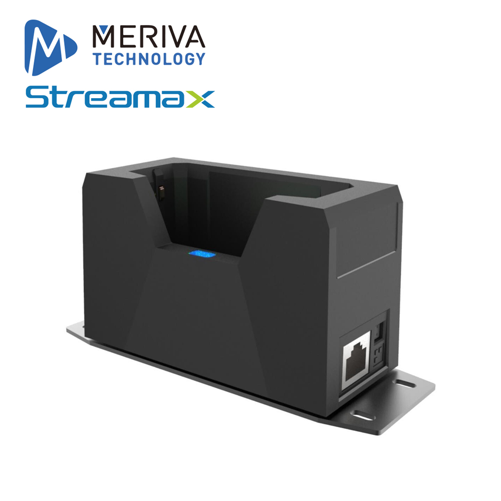 Estacion de Carga Doble para Bodycam Streamax Mstation / Estacion para 1 Bodycam + 1 Batería / 12VCD / Puerto Ethernet