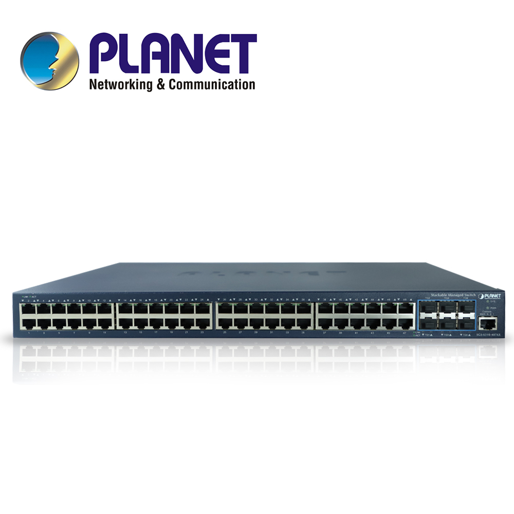 Switch Planet Stacking SGS-6310-48T6X Administrable L2 + L3 Ruteo Estatico/ 48 Puertos RJ45 Velocidad de Transmisión