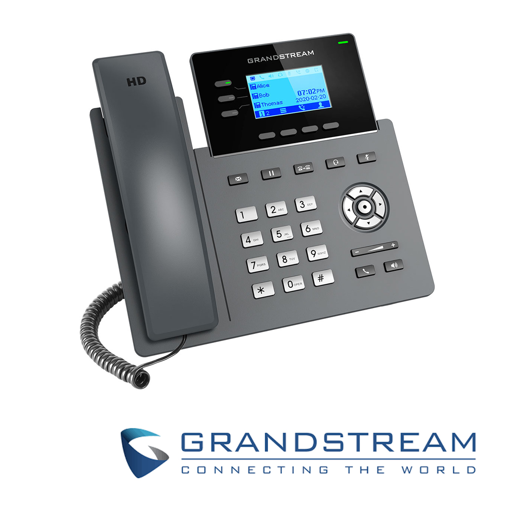 Teléfono IP Grado Carrier Grandstream GRP2603P / 6 Cuentas SIP / 3 Lineas / Pantalla LCD / Conferencia de 5 Vias / 2