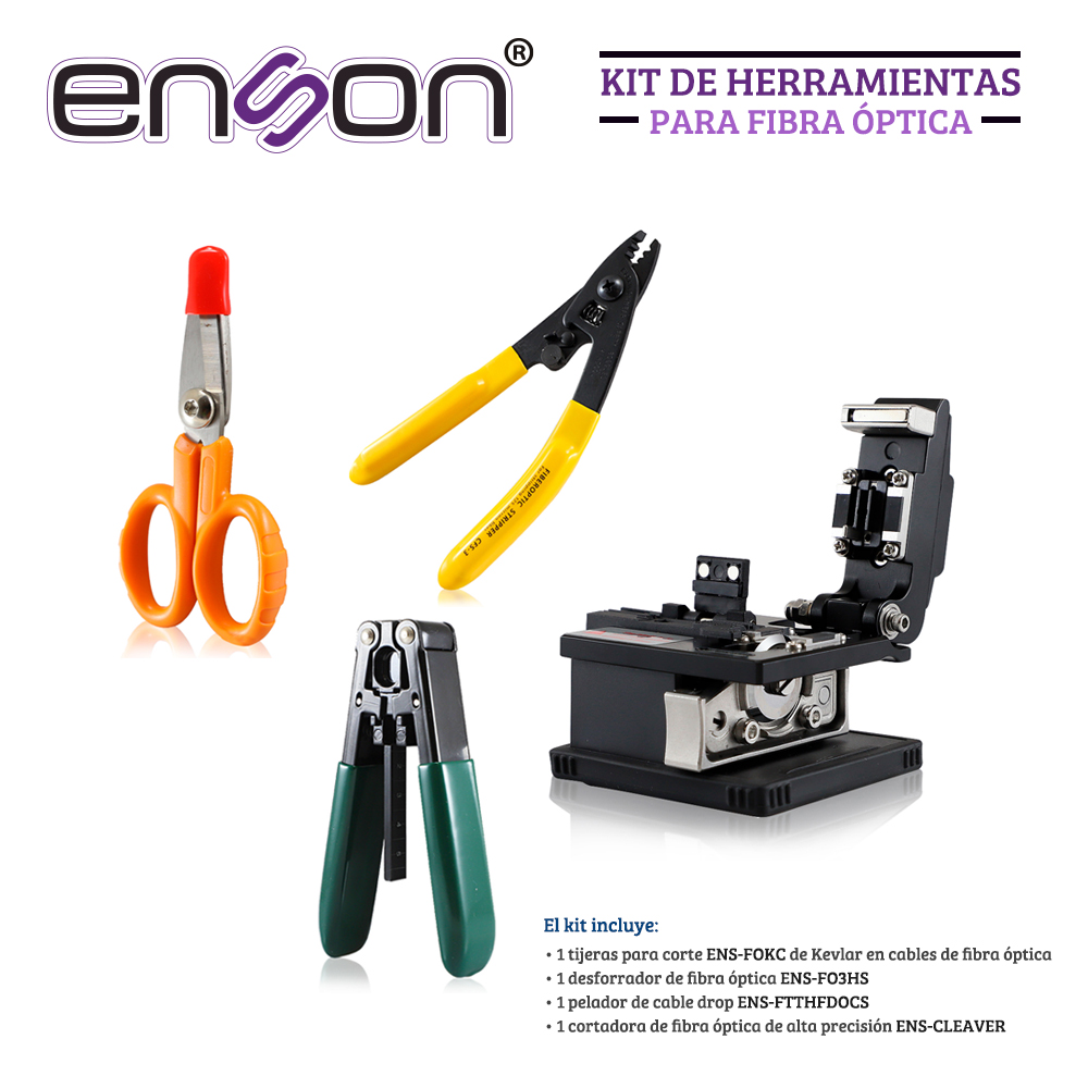 KIT de Herramienta para Fibra Óptica Enson ENS-FOTOOLSKIT Incluye la Herramienta Necesaria para Trabajar con Fibra