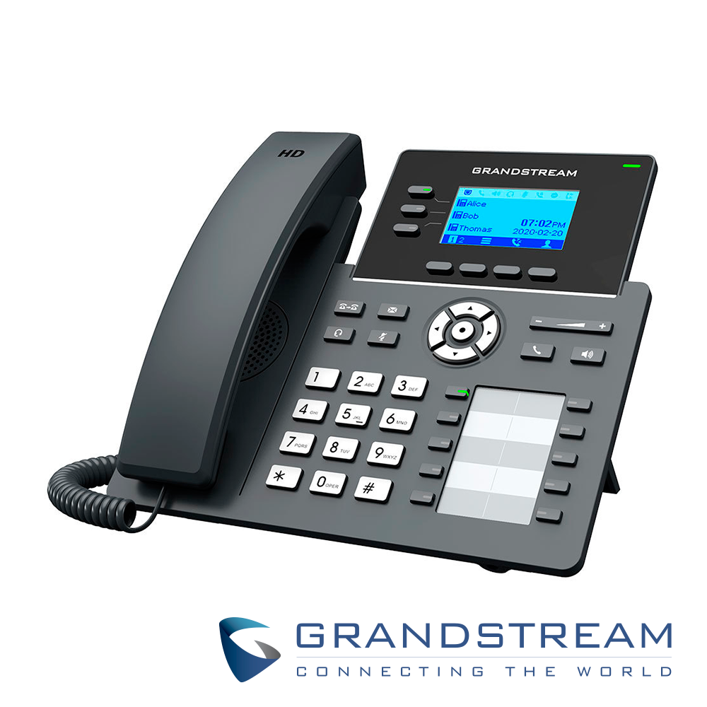 Teléfono IP Grado Carrier Grandstream GRP2604P / 6 Cuentas SIP / 3 Lineas / Pantalla LCD / 10 Teclas Programables