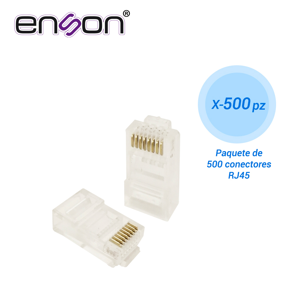 Paquete 500 Conector RJ45 Enson para Cable UTP CAT5E