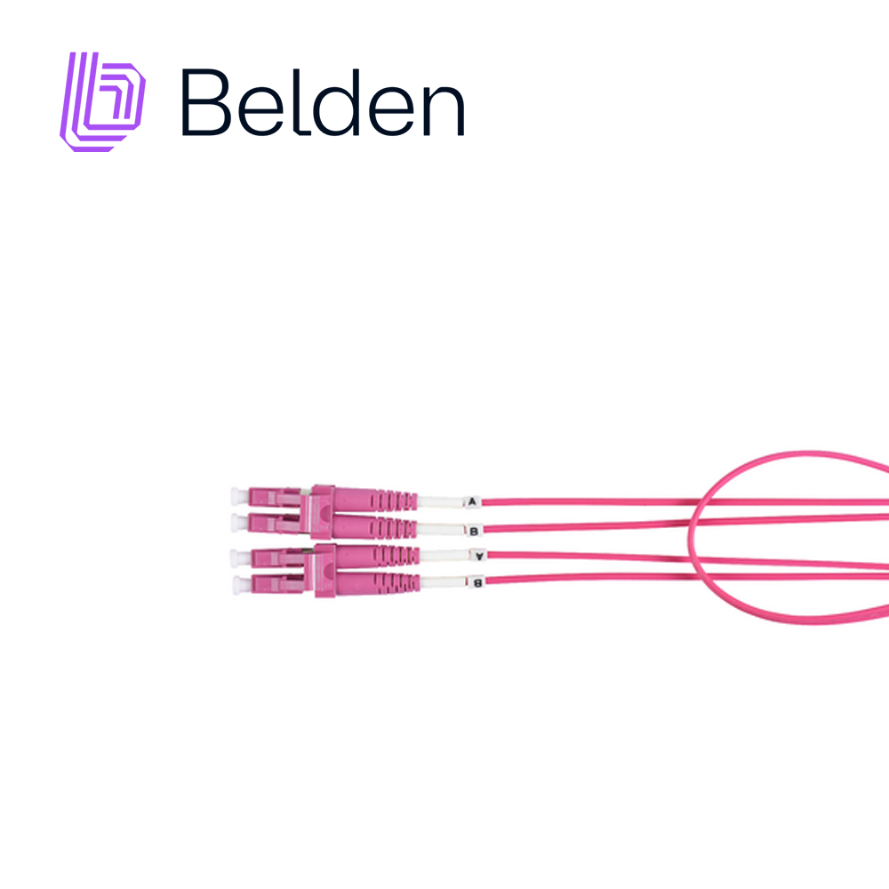 Jumper de Fibra Óptica Belden FP4LDLD006M Forro PVC Color Violeta Flamabilidad Ofnr Riser Tipo de Fibra Multimodo OM4