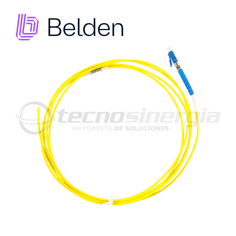 Conector Pigtail Monomodo Belden FTSLC2MMPS01 / OS2 / Amarillo / LC Simplex / 2 Metros