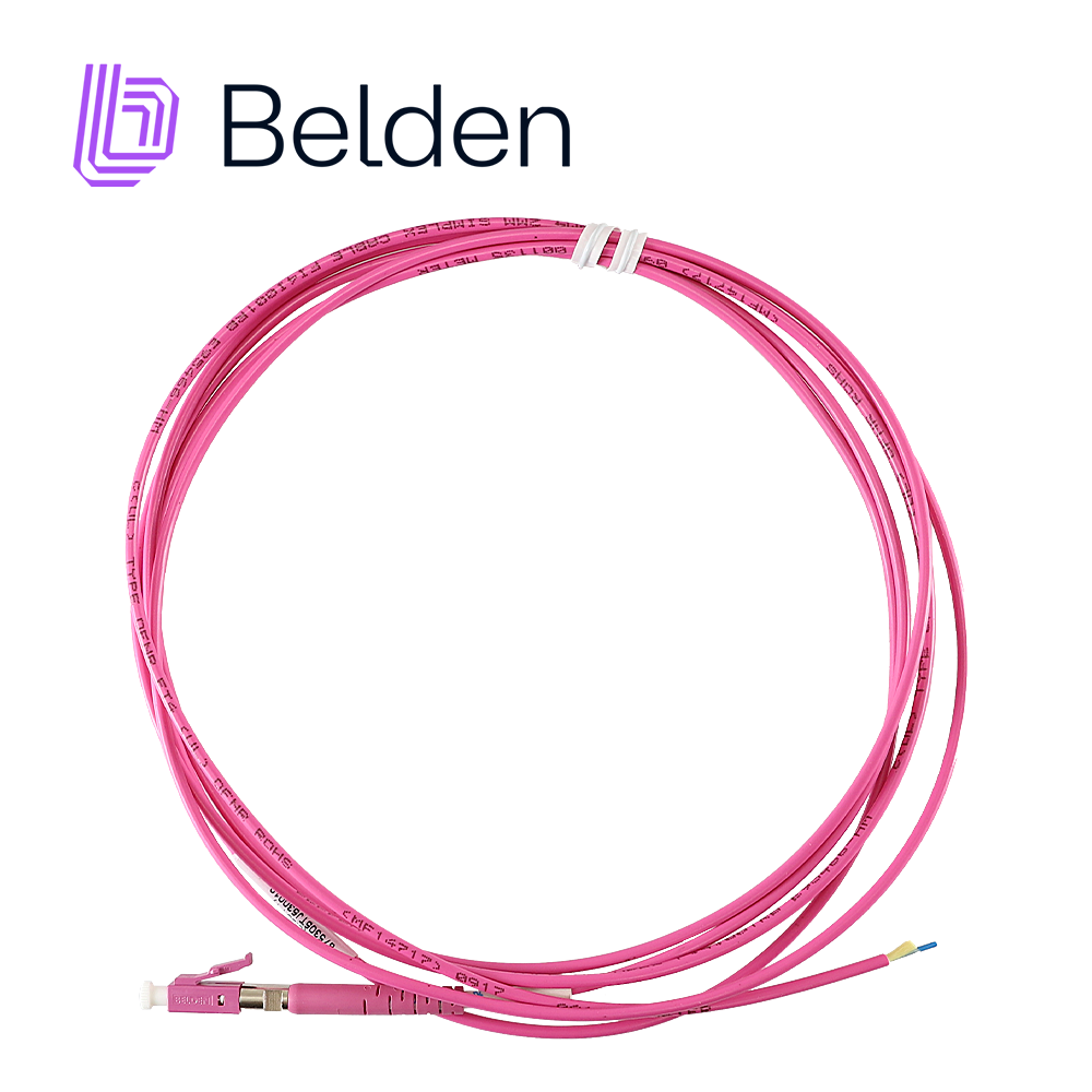 Conector Pigtail Multimodoo Belden FT4LC2MMPS01 / OM4 / Erika Violeta / LC Simplex / 2 Metros