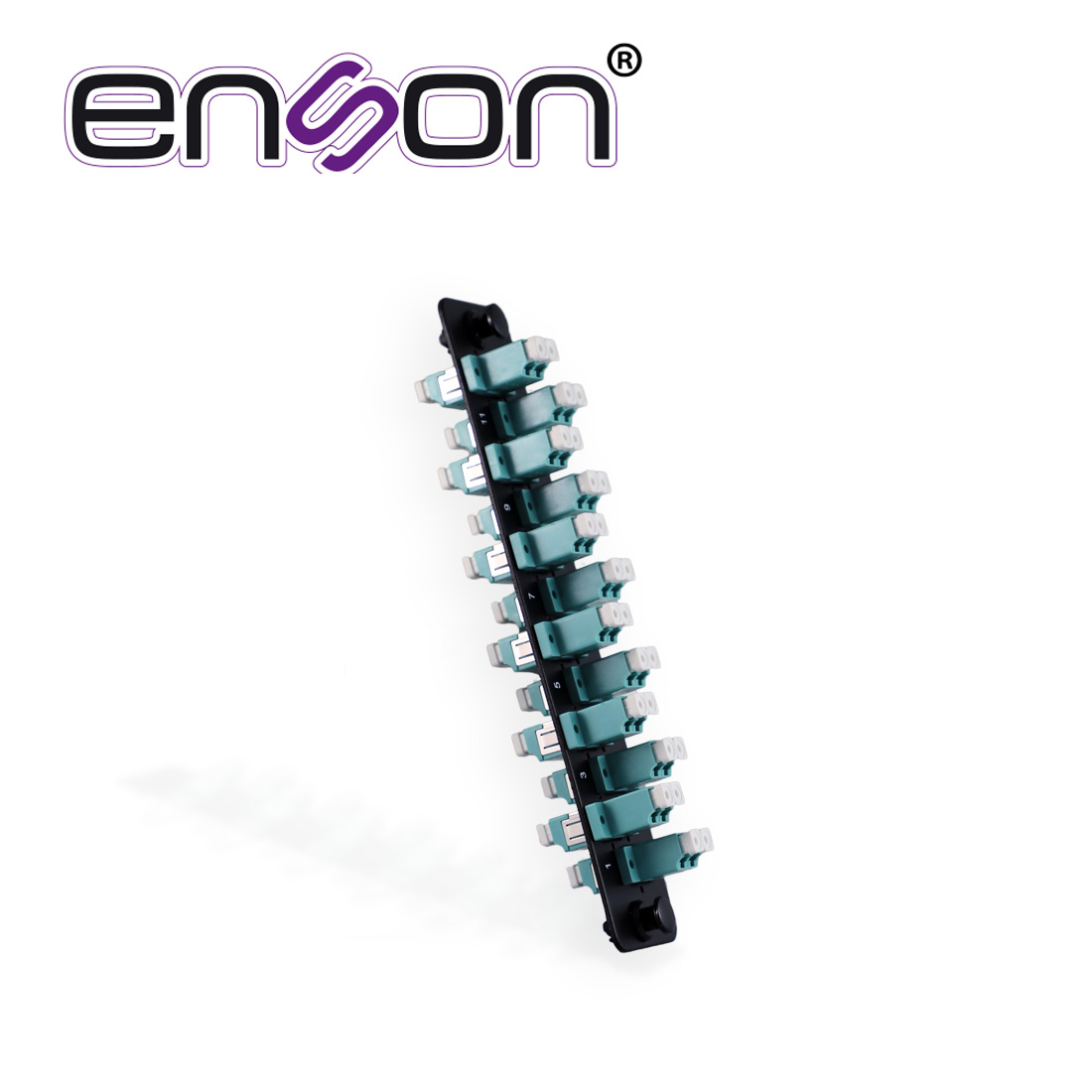 Mini Panel de Fibra Óptica Enson ENS-PA12LCMM 12 Conectores LC Tipo Multimodo OM3