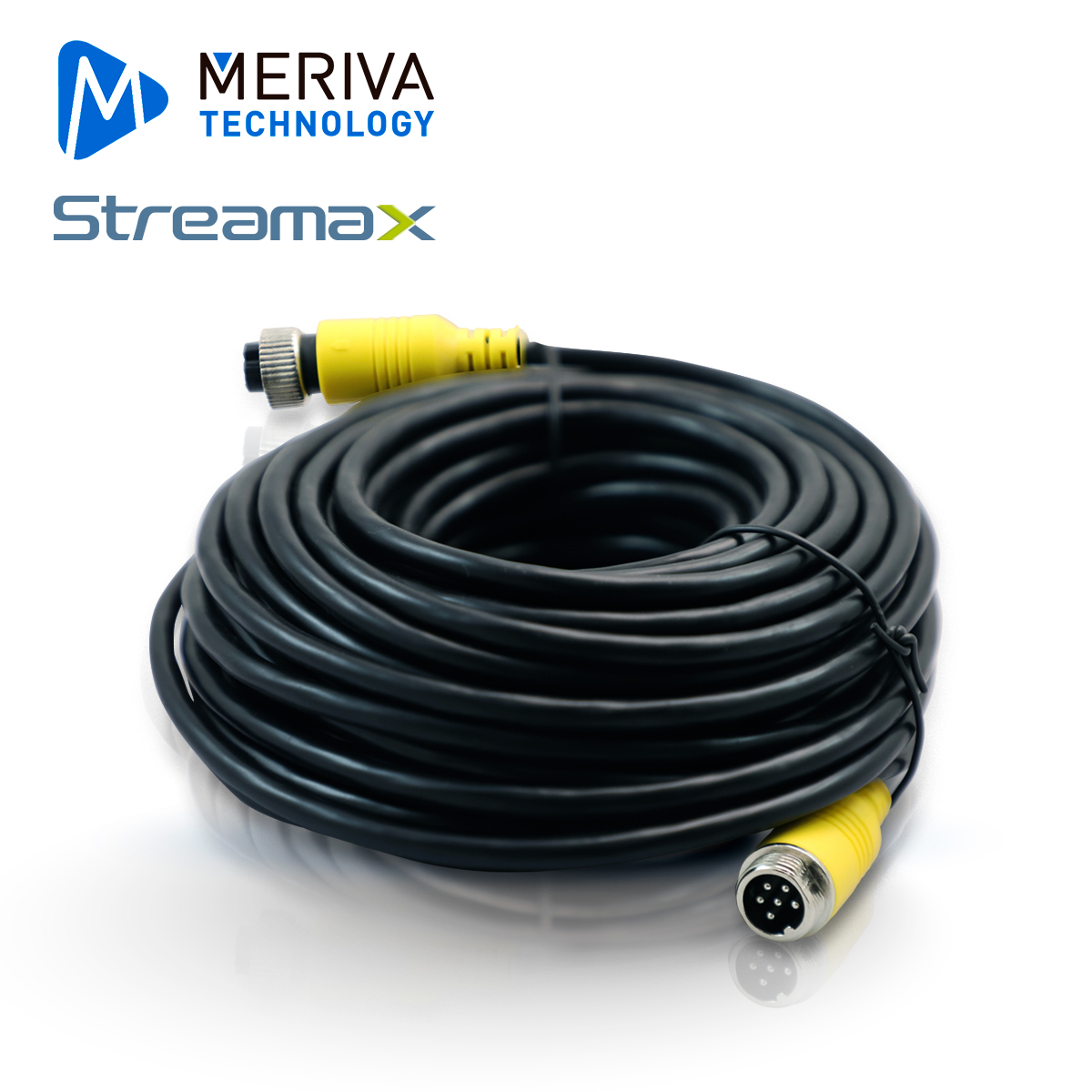 Cable DIN de Aviacion Serie ECO Meriva Technology MCBEIP1150 / 6 Pines / 15 Metros / Compatible con Cámaras IP