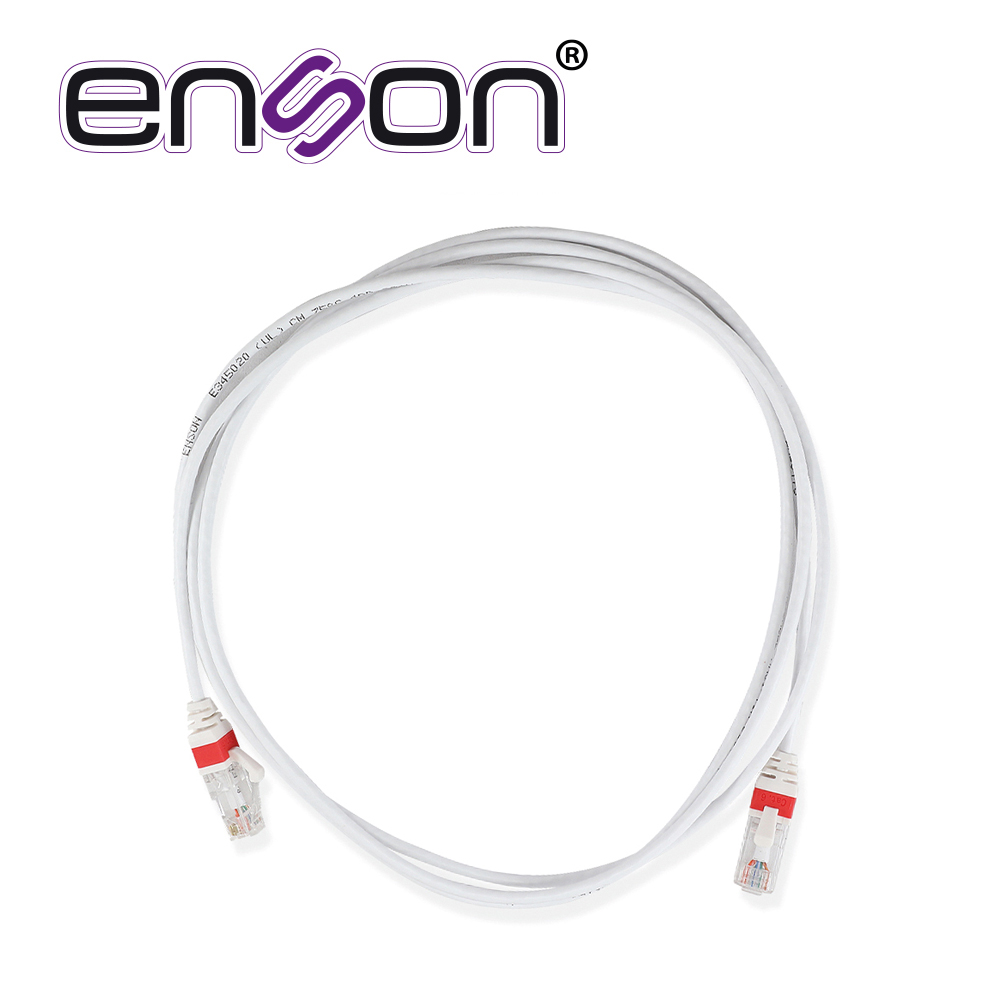 Patchcord UTP CAT6A Enson P6A021WH Forro PVC Blanco 4 Pares Calibre Conductor 26 AWG USO Interior Longitud 7 Pies 2.1