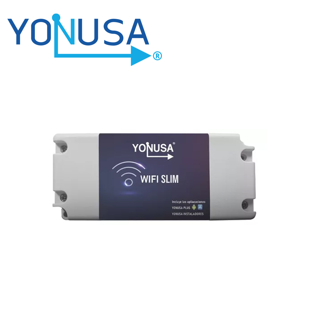 Modulo WiFi Slim 2.4 GHz / Compatible con Energizadores Yonusa / Alimentación 12V 1A / Relevador 120 VAC 10A / Funcion