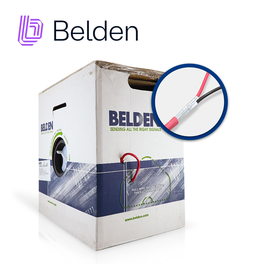 Cable de Alarma Contra Incendios Belden 5220FL 002A1000 / Interior / Rojo / 2 Conductores / 16 AWG / Solido / Forro PVC