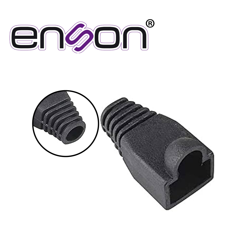 Bota Plástica Negra Enson Capuchon para Protección de Plug RJ45 para Cable de 6MM