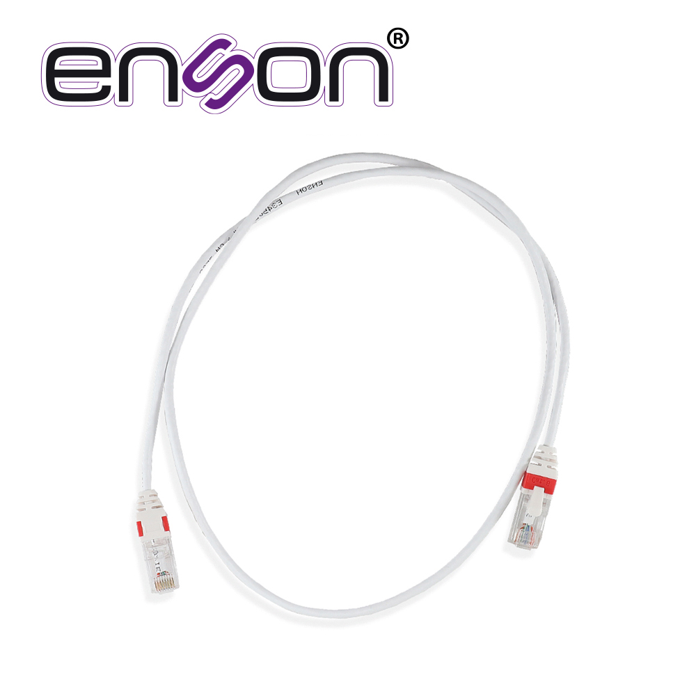 Patchcord UTP CAT6A Enson P6A009WH Forro PVC Blanco 4 Pares Calibre Conductor 26 AWG USO Interior Longitud 3 Pies 90