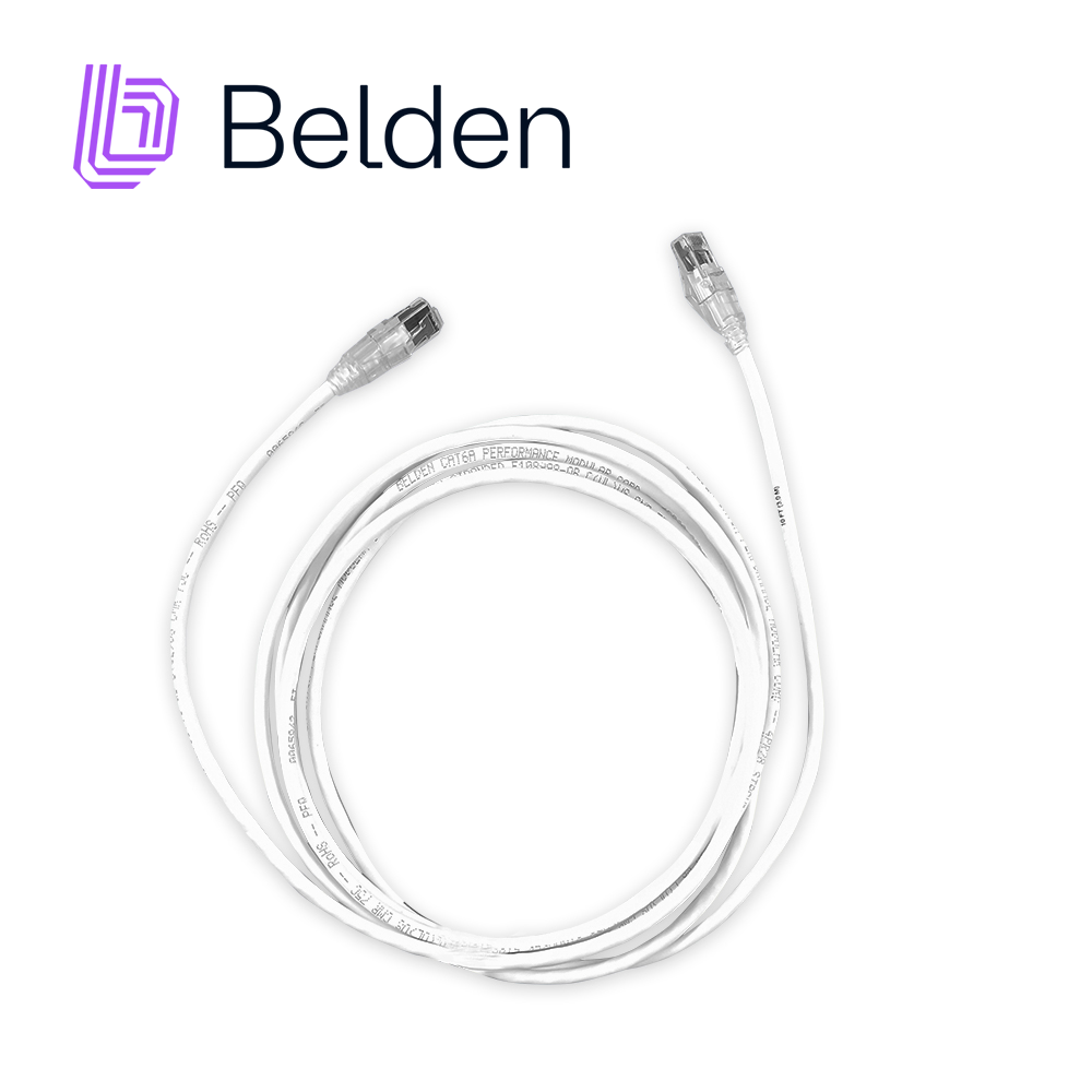 Patch Cord Diametro Reducido UTP CAT6A Belden CAD1109010 / Interior / Blanco / 4 Pares / 28 AWG / Forro PVC / CMR / 10