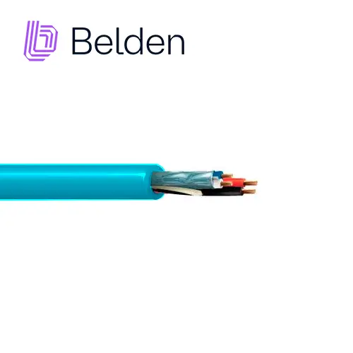 Cable de iluminación y automatizacion Belden 1392A G751000 / interior / aqua / 2 conductores 18 AWG (Alimentación) NO blindado + 2 conductores 22 AWG (Datos) blindado / forro PVC / CMR / bobina / 1,000 pies 305 metros