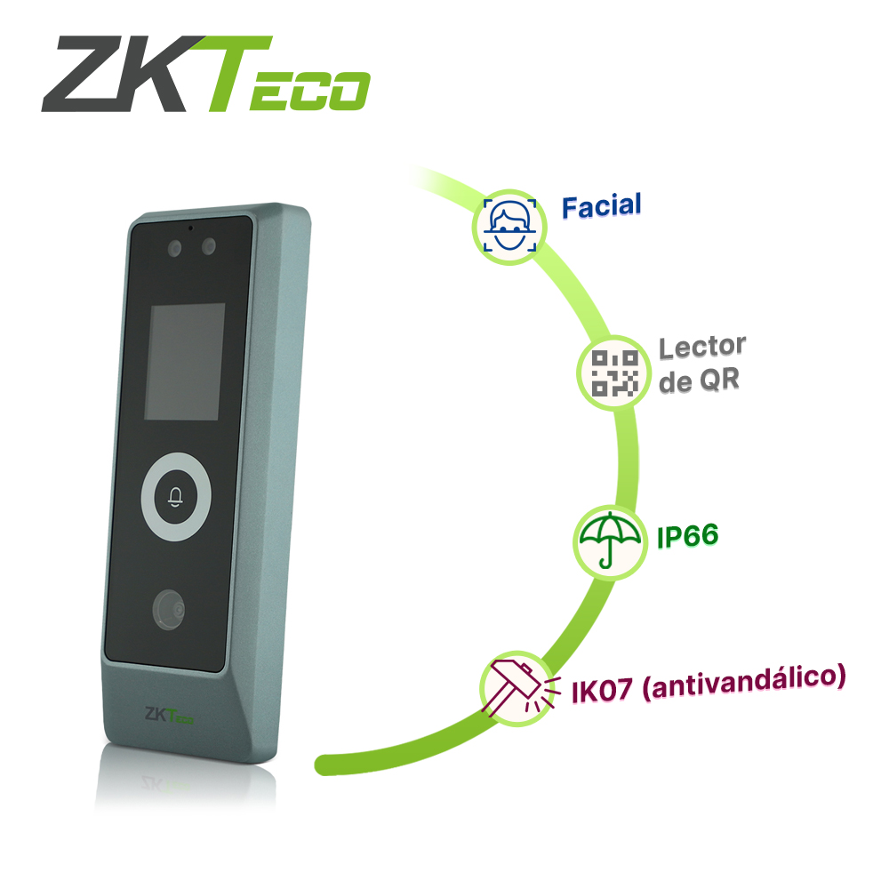 Terminal de Control de Acceso Zkteco PROMA-QR Verificacion por Rostro, QR, Capacidad de Rostros 30,000 Tarjetas 50,000