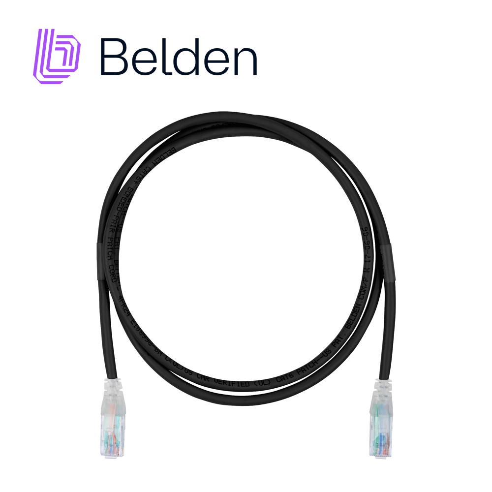 Patchcord UTP CAT6 Belden C601100010 Forro PVC Negro CMR-RISER 4 Pares Calibre Conductor 24 AWG 100% Cobre USO Interior