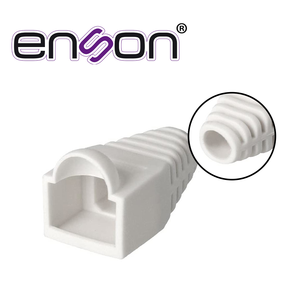 Bota Plástica Blanca Enson Capuchon para Protección de Plug RJ45 para Cable de 6MM