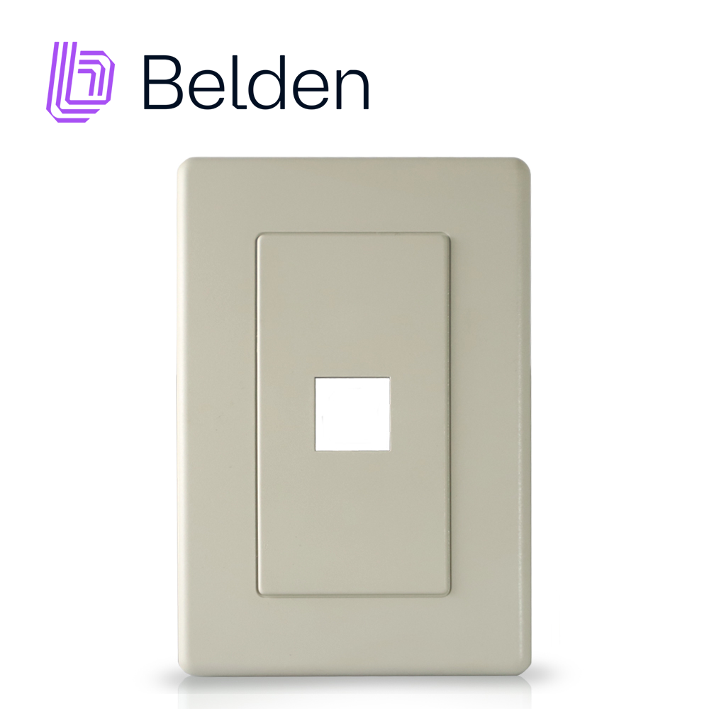Placa de Pared A0405255 Belden 1 Puerto Mdvo Color Gris