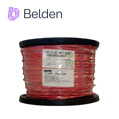 Cable de Alarma Contra Incendios Belden 5120FL 0021000 / Interior / Rojo / 2 Conductores / 14 AWG / Solido / Forro PVC