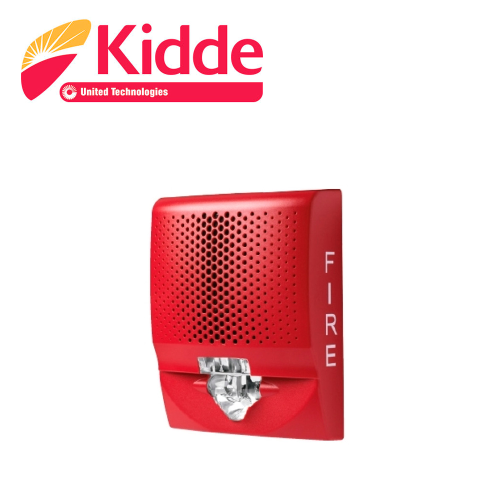 Altavoz de Pared / LUZ Estroboscopica Kidde G4SVRF, 15-110cd, Rojo, Alta Fidelidad 520HZ / Salida de Audio de 90dBA