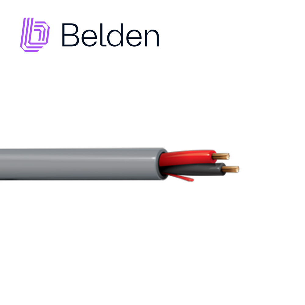 Cable de Seguridad y Sonido Belden 5300UE 0101000 / Interior / Negro / 2 Conductores / 18 AWG / Multifilar / Forro PVC