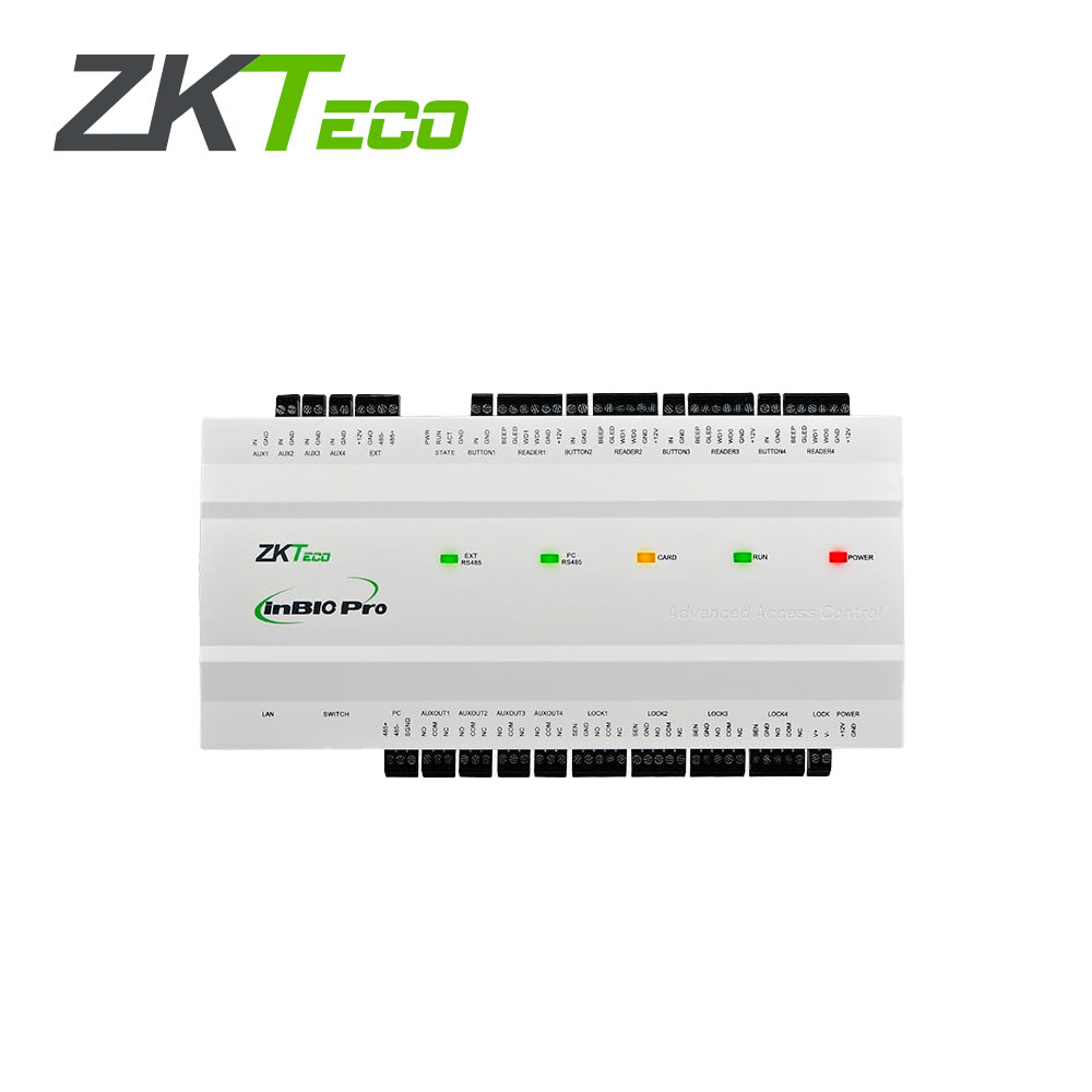 Panel de Control de Acceso Avanzado Zkteco Modelo INBIO260PRO Plus Permite Controlar 2 Puertas con Capacidad de 100,000