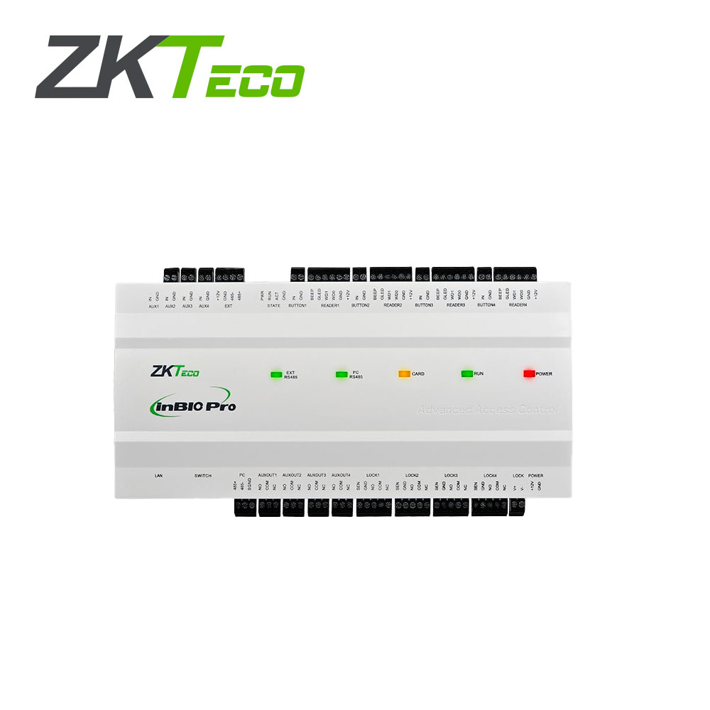 Panel de Control de Acceso Avanzado Zkteco Modelo Inbio 460 PRO Plus Permite Controlar 4 Puertas con Capacidad de