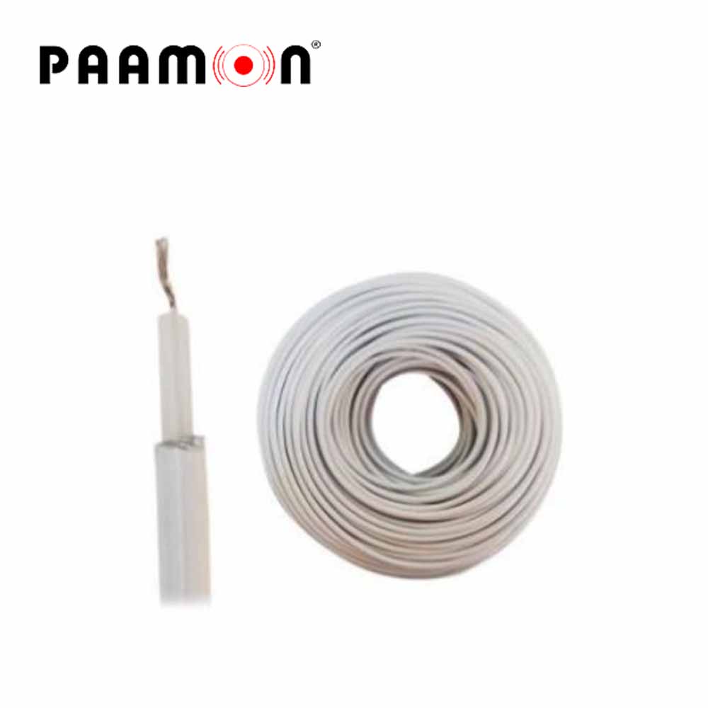 Cable Doble Aislado Color Blanco / CAB-DOBLE Aislado -WP-100M Paamon / Capa Aislante de Polietileno Conductor 22AWG de