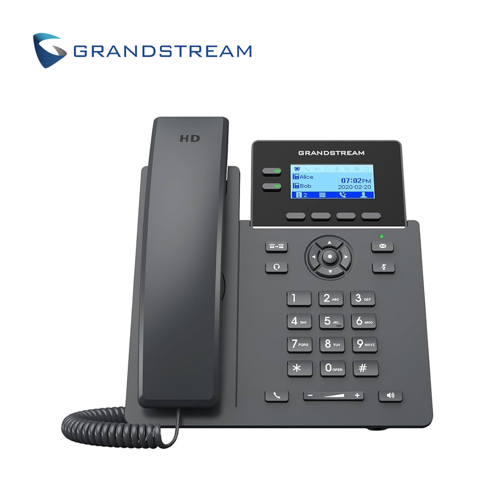 Teléfono IP Grado Carrier Grandstream GRP2602G / 2 Lineas SIP / 4 Cuentas / Pantalla LCD / Conferencia de 5 Vias / 2