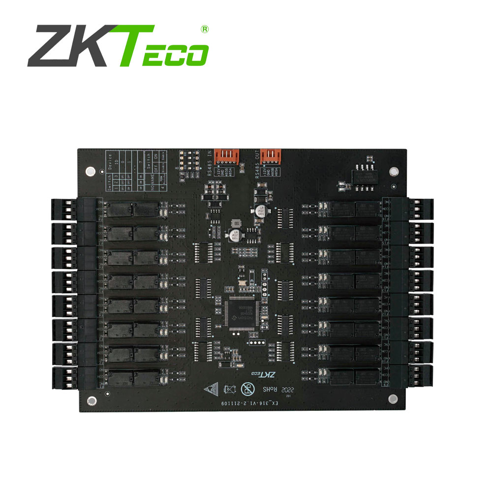 Tarjeta Expansora de Control de Elevadores Zkteco Modelo DEX16 con Capacidad de 16 Niveles Comunicación RS485