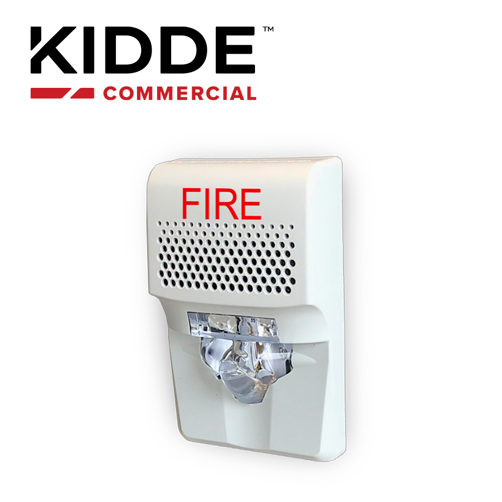Sirena con Estrobo LED Kidde EG1AVWF de 24 VDC 55 MA para Pared Blanco Compatible con los Paneles VS1 y VS4 (Trabaja