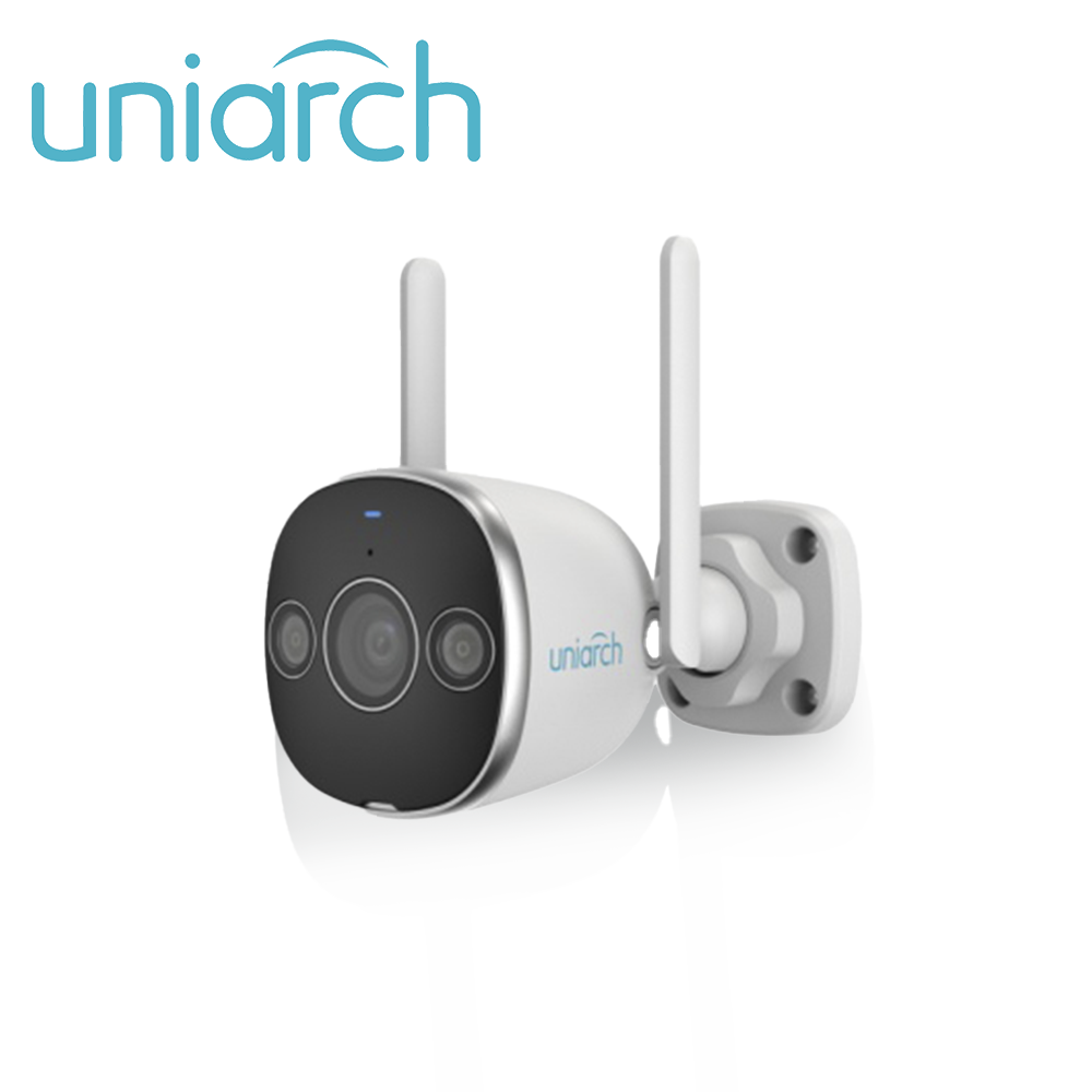 Cámara IP Bullet WiFi Uniarch Uho-B2D-M3F3D / 3MP / Lente 2.8MM / Dwdr / IR20M / LUZ-CALIDA(DUAL-LIGHT) / MICROSD128GB
