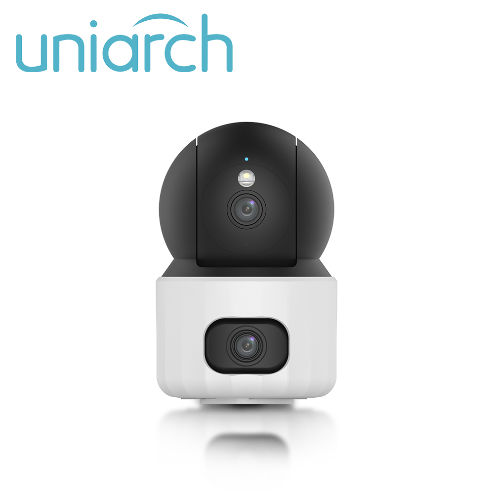 Cámara IP Doble Lente WiFi Uniarch Uho-S3S-M33D / 3MP+3MP / Lentes 4MM / Dwdr / IR10M / LUZ-CALIDA (DUAL-LIGHT)